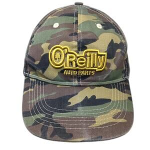 O'Reilly Baseball Cap Green Camo One Size Embroidered Logo Strapback Hat